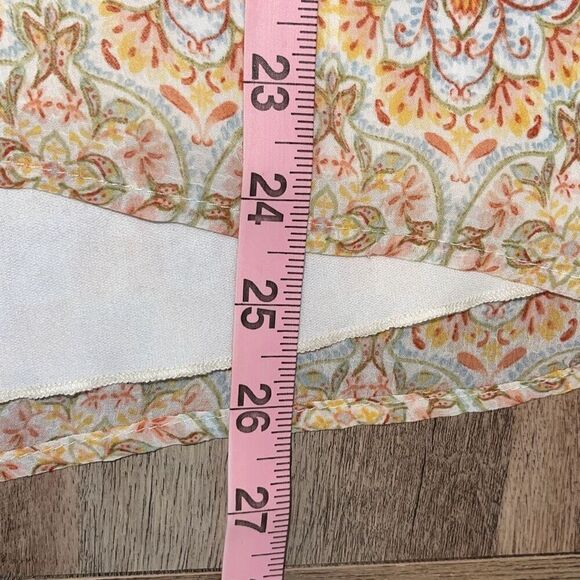 Show Me Your Mumu Women’s Kirby Floral Puff Short Sleeve Blouse Yellow Sz Medium - Picture 10 of 10